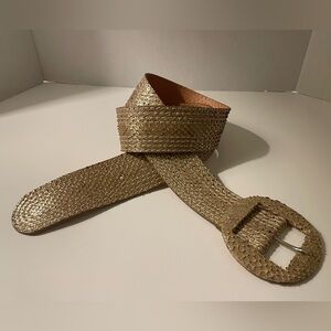 Reptile’s House Milano Women Vintage Gold Genuine Python Leather Belt